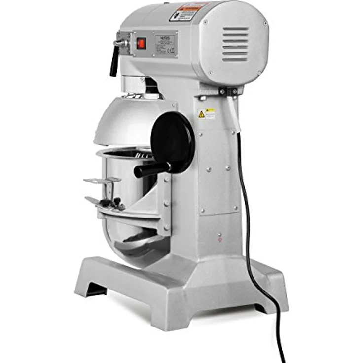 VERTES FD1-TKM-20, Professionelle Teigknetmaschine mit 20L Edelstahl-Rührschüssel, 1100 Watt, Planetenrührwerk, 3 Geschwindigkeitsstufen – Bild 4