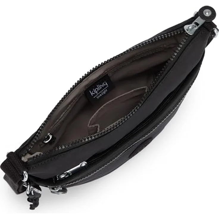KIPLING Umhängetasche Basic Eyes Wide Open, kleines Format in Black Noir, mit mehreren Zipperfächern und verstellbarem Schulterriemen – Bild 4
