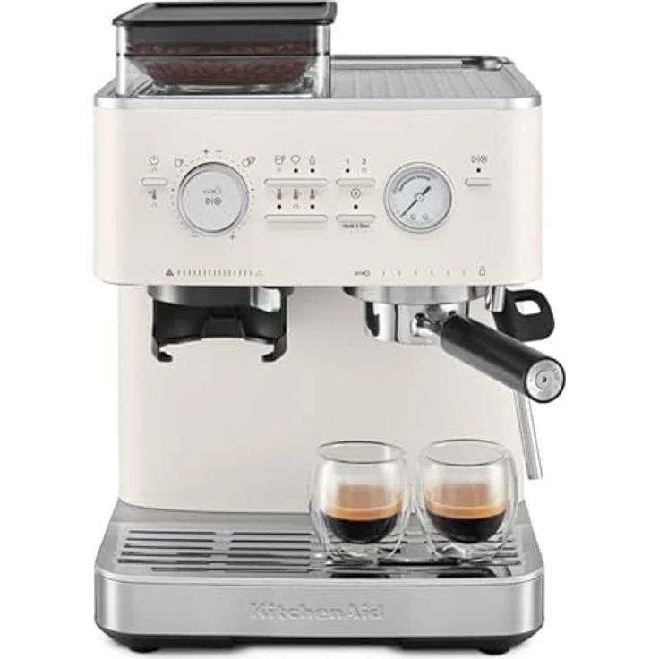 KitchenAid Kaffeehalbautomat KitchenAid halbautomatische Espressomaschine mit Gratmahlwerk, leistungsstarke 15-bar Pumpe und PID-Temperaturregelung, Edelstahl – Bild 6