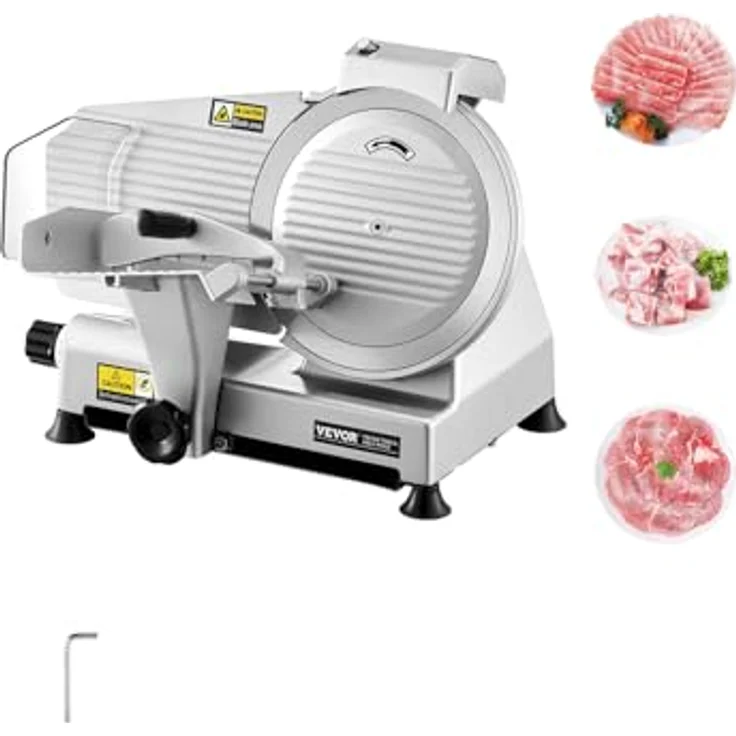 VEVOR Allesschneider, 180 W elektrischer Fleischschneider mit 254 mm Premium-Klinge, 0-10 mm einstellbare Dicke für Fleisch, Gemüse, Brot und Käse – Bild 1