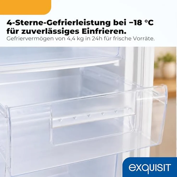 Exquisit GS512-040E Gefrierschrank, freistehend, weiß, Energieklasse E – Bild 7