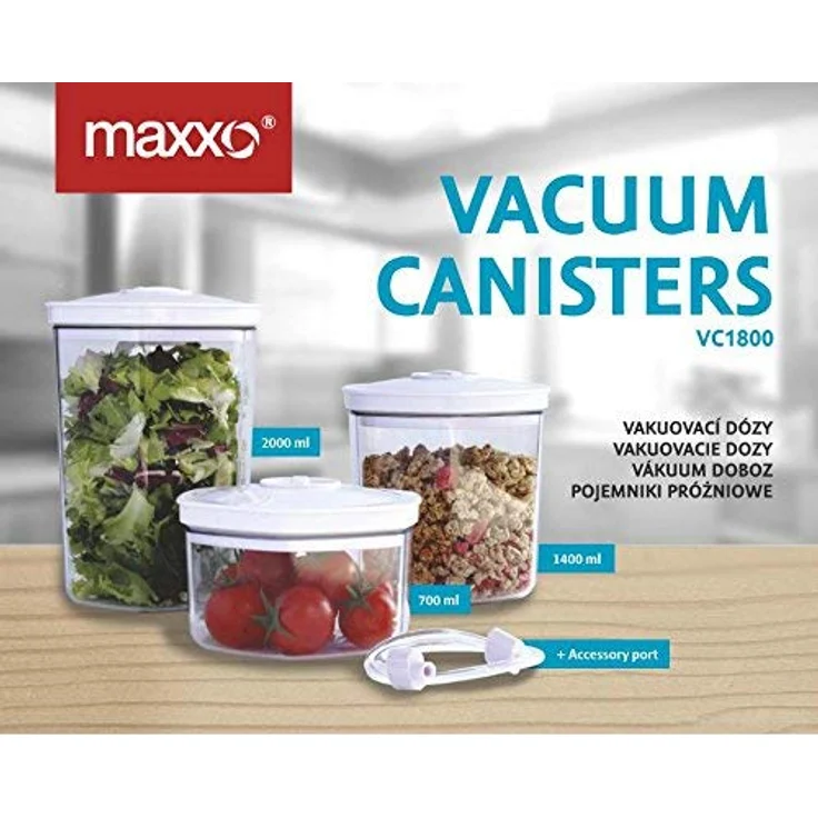 Maxxo VC1800 Vakuumdosen-Set, 3-tlg. mit 700/1400/2000 ml, für alle Vakuumierer, spülmaschinen-, kühl- und gefrierschrankgeeignet – Bild 5