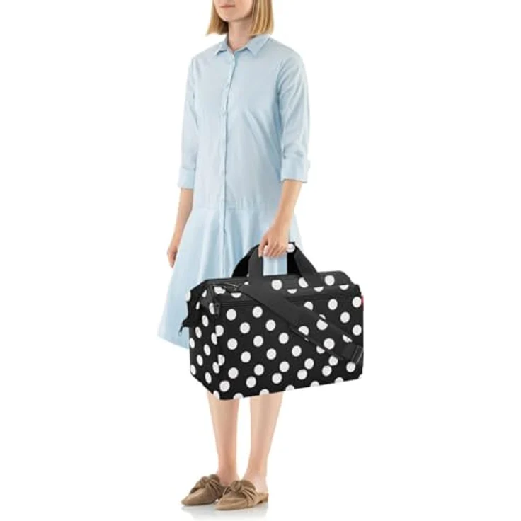 reisenthel allrounder L pocket Vielseitige Doktortasche für Reise, Arbeit und Freizeit Mit praktischer Trolley-Aufsteckfunktion, Farbe:dots white – Bild 4