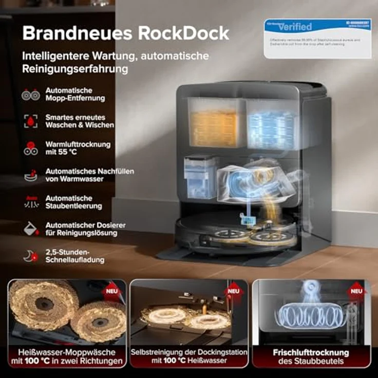 Roborock Saros 20 Set, Saugroboter mit Wischfunktion, abnehmbarem Wischmopp, AdaptiLift Chassis 3.0, 36.000 Pa Saugkraft, autonomes StarSight System 2.0 – Bild 6