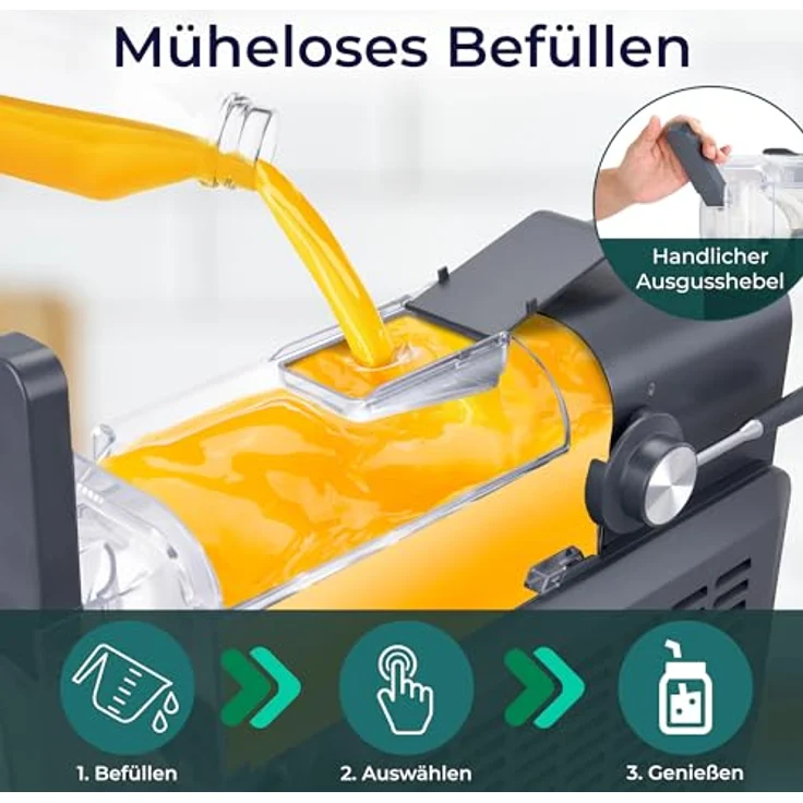 KLAMER Slush Maschine, 2L, mit 5 Programmen für Slushie, Cocktail, Milchshake, Frappé, Wein, Turbo Freeze, inklusive digitalem Rezeptbuch und automatischer Reinigung – Bild 4