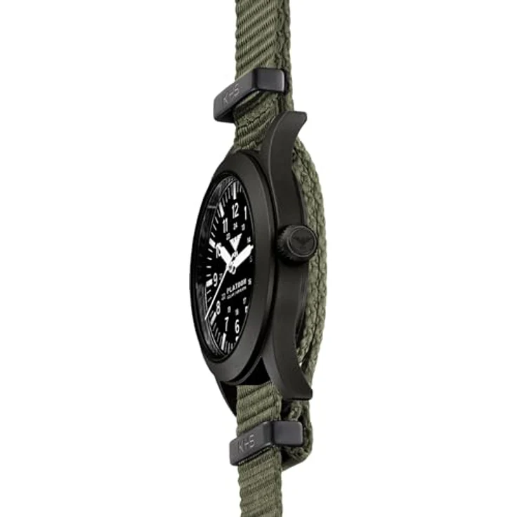 KHS Platoon Black Steel Solar KHS.PLABSS.NSGO mit Natoband Steingrau-Oliv – Bild 4