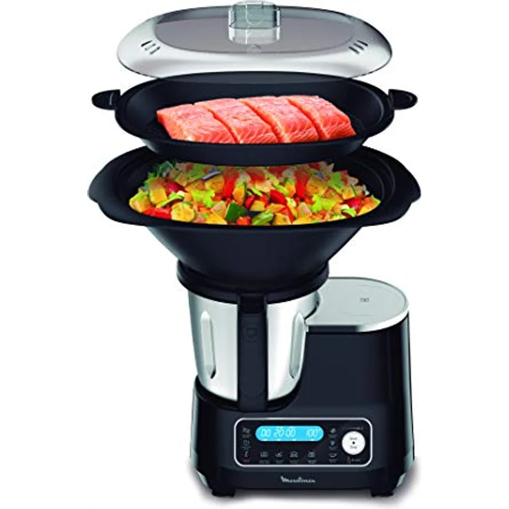 Moulinex Click Chef Küchenmaschine, multifunktional, 5 automatische Programme, Küchenmaschine, kompakt, 25 Funktionen, integrierte Küchenwaage, Dampfgarer, Mixer, 3,6 l, 1400 W, HF456810 – Bild 3