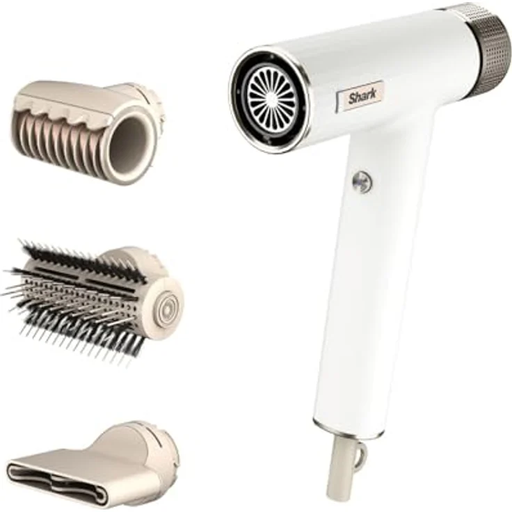 Shark SpeedStyle Haartrockner & RapidGloss Finisher für glattes & welliges Haar, 3 Styler, Schnelltrocknend, Glättet Fliegende Haare, Für Alle Haartypen, Keine Hitzeschäden, Ionisch, Seide, HD333EU – Bild 1