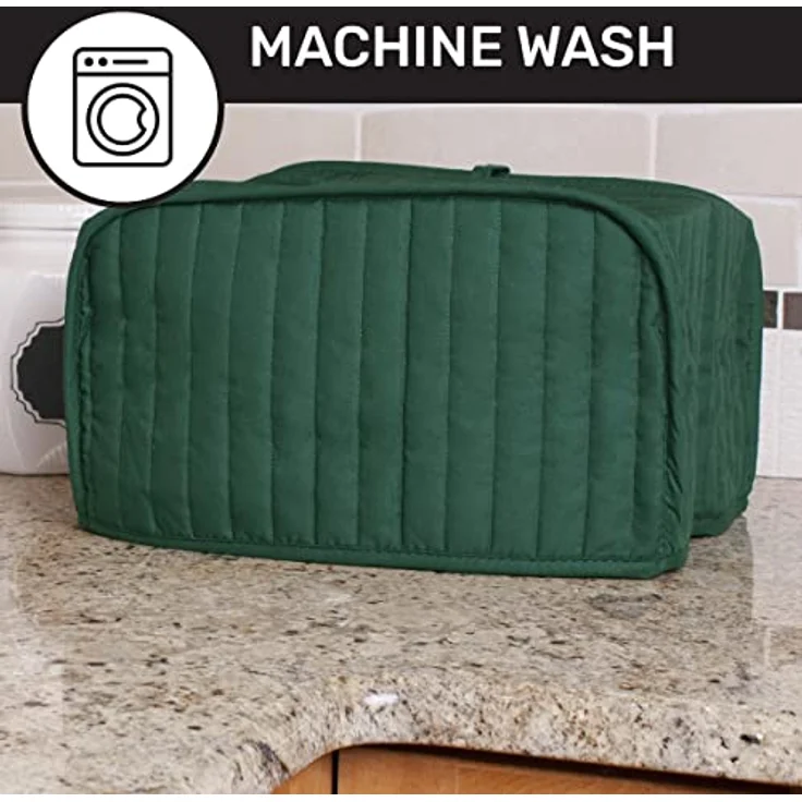 Ritz Toaster-Abdeckung aus Polyester/Baumwolle, gesteppt, 4 Scheiben, Staub- und Fingerabdruckschutz, maschinenwaschbar, dunkelgrün – Bild 4