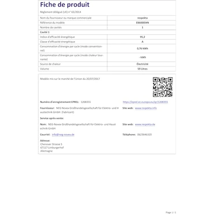 Respekta EB6000IXN Einbau-Herdset, Edelstahl, Backofen 59 L, 3 Beheizungsarten, Massekochfeld mit Blitzkochplatte, 5500 W – Bild 8