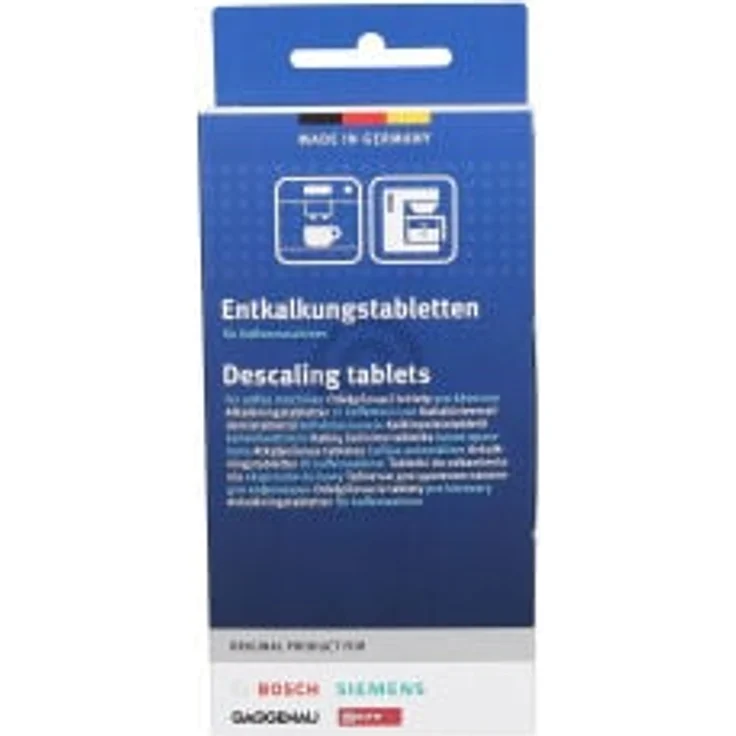 Bosch Set von 3 Descaler-Tabletten für Kaffeemaschinen, effektive Kalkentfernung pro Anwendung