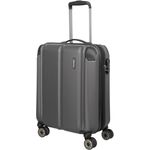Travelite 4-Rad Handgepäck Koffer mit Dehnfalte erfüllt IATA Bordgepäckmaß, Gepäck Serie CITY: Robuster Hartschalen Trolley mit kratzfester Oberfläche, 073044-04, 55 cm, 40 Liter, anthrazit (grau)
