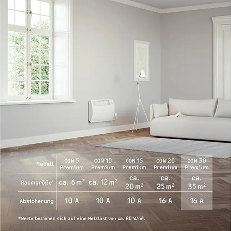 Stiebel Eltron Wand-Konvektor CON 30 Premium für 30 m², 3 kW, Wochentimer, Offene Fenster Erkennung, 237834, Konvektor – Bild 6