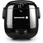 Reishunger Mini Reiskocher, schwarz | 0,3 L - 1-2 Portionen | Hochwertige Keramikbeschichtung - Premium Topf | Handliche Größe für kleine Haushalte und unterwegs