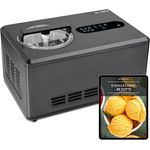 KLAMER 2-in-1 Eismaschine & Joghurtbereiter, 2 L, 220 W mit Edelstahl-Gehäuse, selbstkühlendem Kompressor und Konsistenzsteuerung