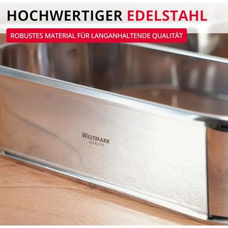 Westmark ausziehbare Backform, 27 bis 40 cm, Oval, Rostfreier Edelstahl, Silber, 31352260 – Bild 9