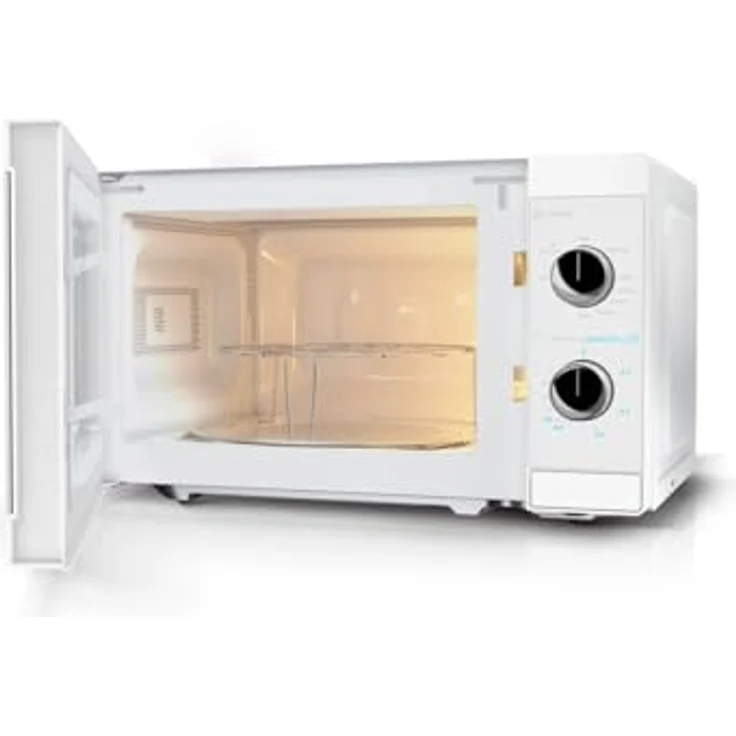 Sharp YC-MG01E-C Kombi-Mikrowelle, mit Grill, Garraum 20 Liter, 800 W, Timer, Auftaufunktion, inkl. Drehteller, Grillgestell, weiß – Bild 4