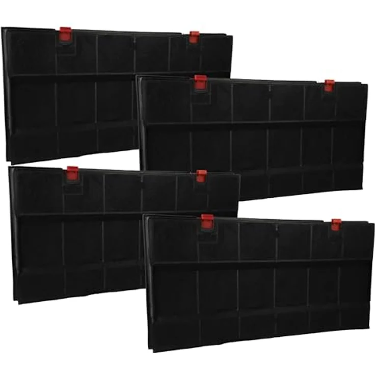 vhbw 4x Aktivkohlefilter kompatibel mit Scholtes H3760, H3790, HC6060, HC6060BR, HC6060WH, HI60, HI90 Dunstabzugshaube - 43 x 21,7 x 3,3 cm in schwarz – Bild 1