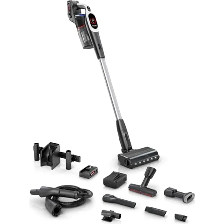 Bosch Akku-Staubsauger Unlimited 9 BTS942WQC, kabellos mit MicroClean Technology, HEPA-Filter, LED-Display, 10 J. Motorgarantie, 2x 4Ah Akku, weiß