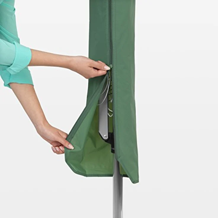 Brabantia Lift-O-Matic Wäschespinne, mit Wäscheklammerbeutel, Wäscheklammern, Abdeckung und Erdspieß – Bild 8