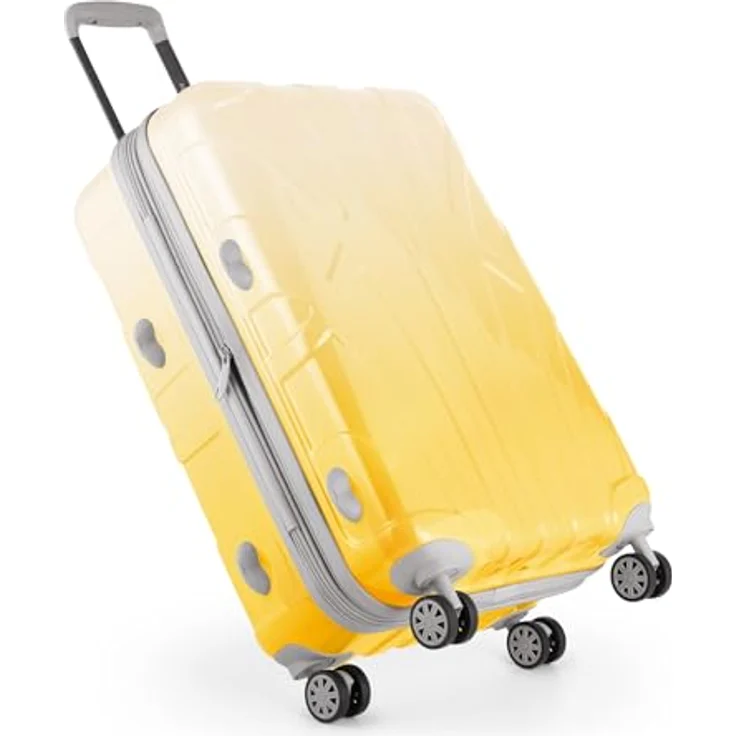 suitline Hartschalen-Koffer Trolley Rollkoffer, TSA, 66 cm, ca. 58 Liter, glänzend, Safari Sunrise, erweiterbar, leichtgängig mit Doppelrollen – Bild 5