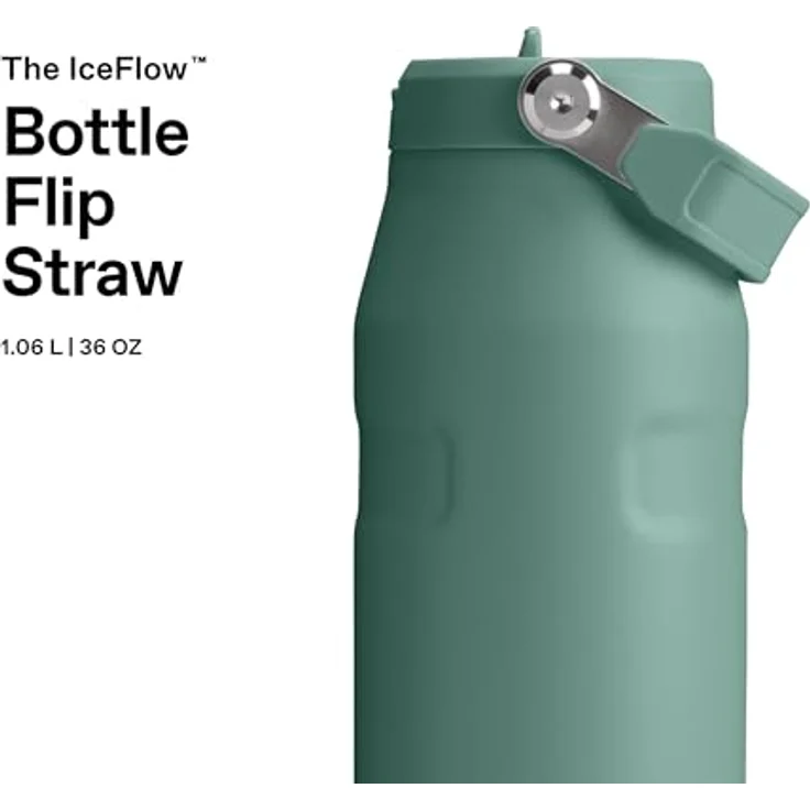 STANLEY 1913 Flip Straw Trinkflasche 1.06L, doppelwandige Vakuumisolierung, Farbe Shale – Bild 3