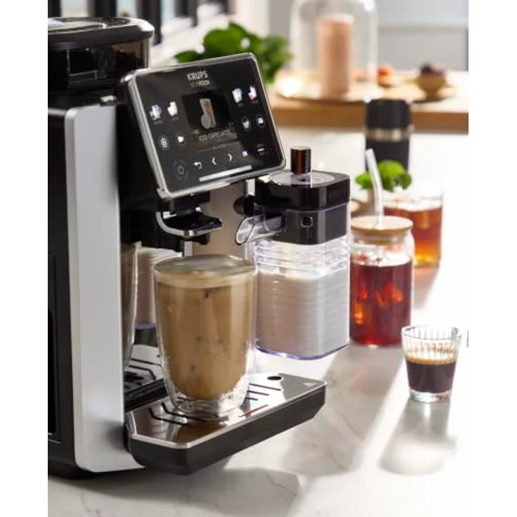 KRUPS EA918G Sensation Elite Hot & Cold Kaffeevollautomat, 30 Rezepte, Silber, Touchscreen mit Milk Maestro und Cold Brew Technologie – Bild 2