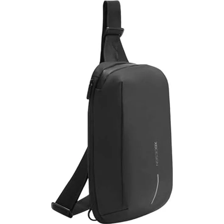XD Design Urban Handtasche, Schwarz, aus robustem Polyurethan mit verstellbarem Umhängeriemen und vielseitigen Fächern – Bild 1