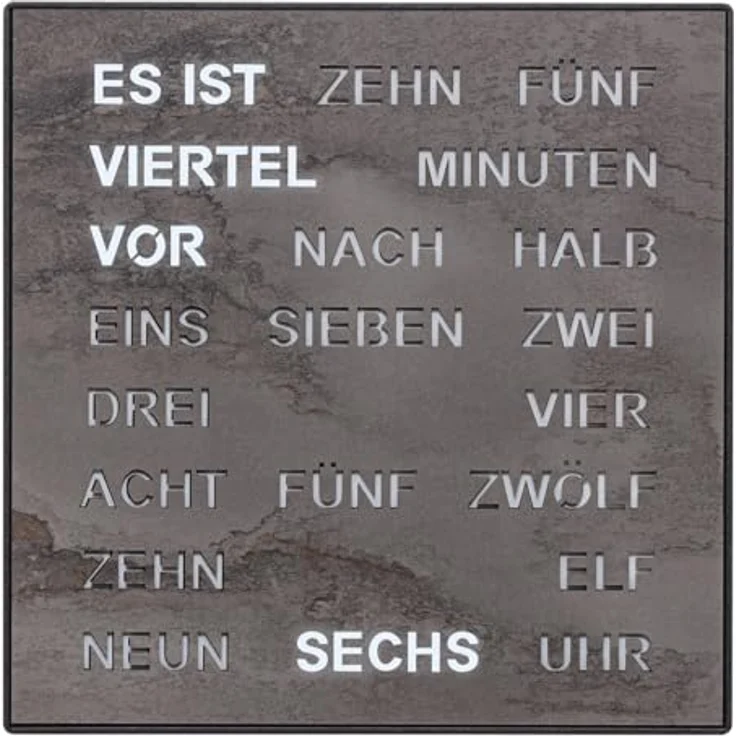 FILIUS zeitdesign Wortuhr als Tisch- und Wanduhr, 28x28x4cm, präzise LED-Anzeige, Made in Germany – Bild 2
