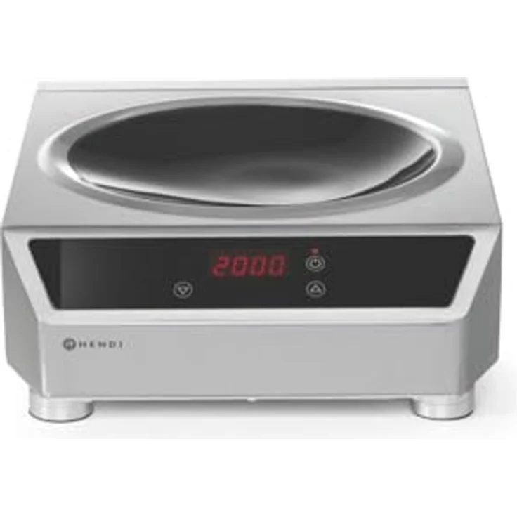HENDI Induktionswok 3500W, Edelstahlgehäuse mit digitalem Leistungsregler, Maße 340x440x(H)120 mm – Bild 1