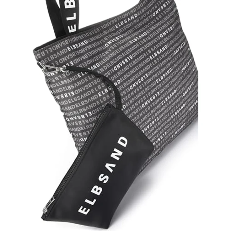 Elbsand Shopper Strandtasche XXL, vegane Handtasche mit Allover-Logoprint und herausnehmbarer Innentasche – Bild 5