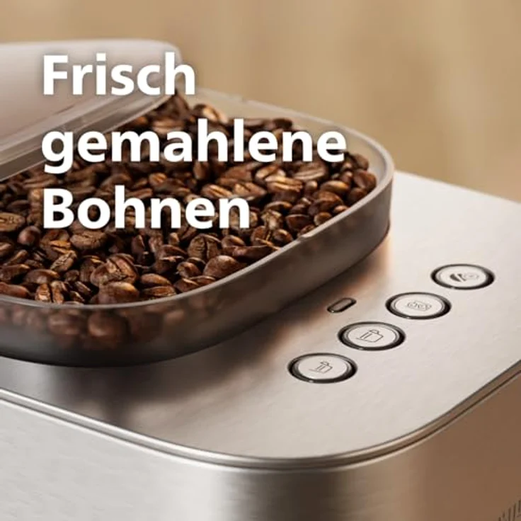 PHILIPS baristina Esprssemachine Plus BAR500/00, Edelstahl/Eschenholz, mit Mahlwerk für ganze Bohnen, Iced Coffee Funktion, 16 bar Pumpendruck – Bild 5