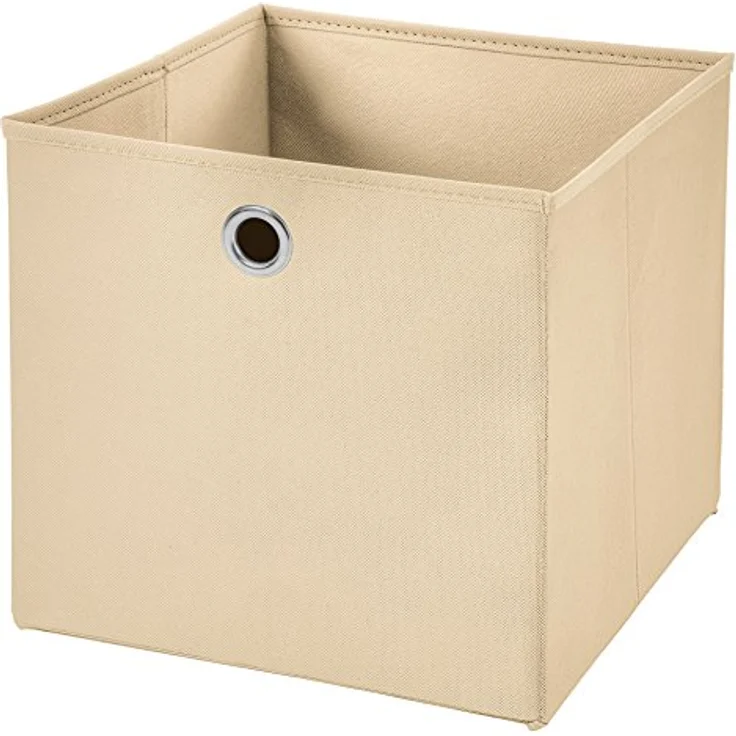 1 Stück Faltbox Creme 28 x 28 x 28 cm Aufbewahrungsbox faltbar – Bild 1