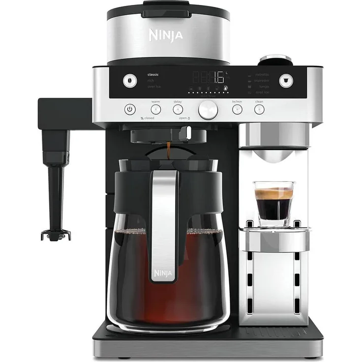 Ninja ​ - Prestige DualBrew System 2-in-1 Combi Coffee Machine CFN803EU, Filterkaffeemaschine, Silber, Schwarz