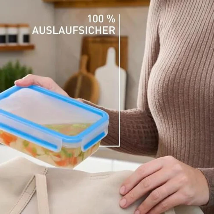 Emsa Clip & Close Lebensmittelaufbewahrung, 9-teiliges Set, Auslaufsicher und Hygienisch, 0,15 L–0,2 L–2 x 0,55 L–0,55 L–1,0 L–1,1 L–2,2 L, N1061450 – Bild 4
