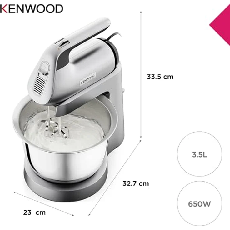 Kenwood Chefette HMP 54.000SI Handmixer, 650W, inkl. 3,5L Rührschüssel, Puls-Funktion, silber – Bild 7