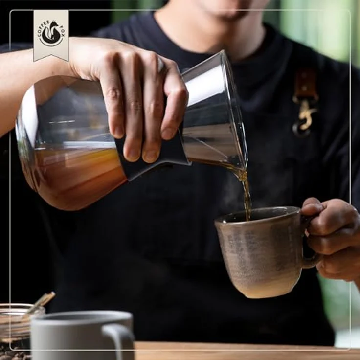 Coffee Fox Kaffeebereiter, Pour Over - 650 ml Glaskaraffe mit Edelstahlfilter, spülmaschinenfest und nachhaltig – Bild 7