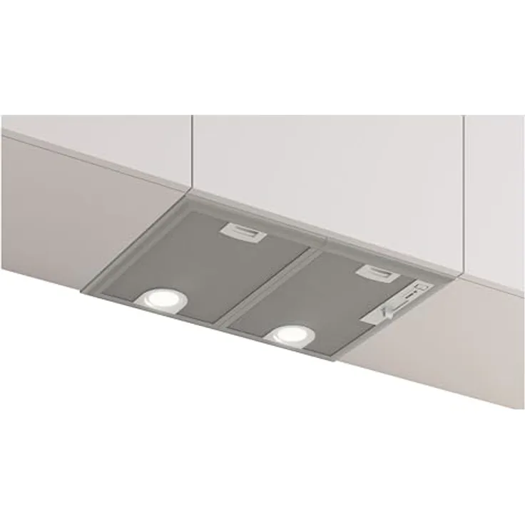 Bosch DHL555BM Serie 4 Lüfterbaustein, 53 cm, Abluft- und Umluftbetrieb, LED-Beleuchtung, spülmaschinengeeignete Metallfettfilter, Silber Metallisch