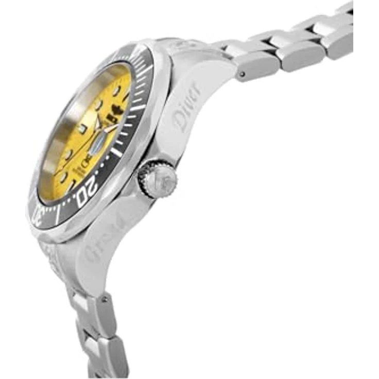 Invicta Pro Diver 3048, Edelstahl Herren Automatikuhr mit gelbem Zifferblatt, 47mm, 30 bar Wasserdichtigkeit – Bild 3