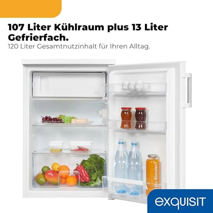 Exquisit KS516-4-H-010D Kühlschrank, freistehend, weiß, LED, Breite 56 cm, Energieklasse D – Bild 6