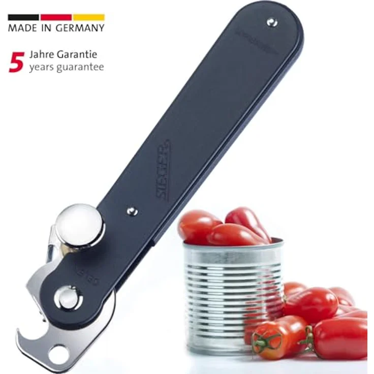 Westmark Hebeldosenöffner mit Kapselheber, Länge: 14,9 cm, Stahl, Original Sieger, Schwarz, 11214460 – Bild 2