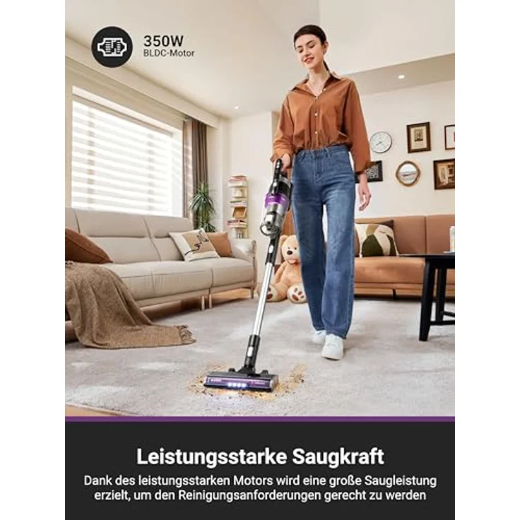 Eureka Stylus Elite Akku Staubsauger mit Absaugstation, 24000 Pa, 3L Staubbeutel, 60 Minuten Laufzeit, Anti-Verwicklungsbürste, abnehmbarer Akku – Bild 5