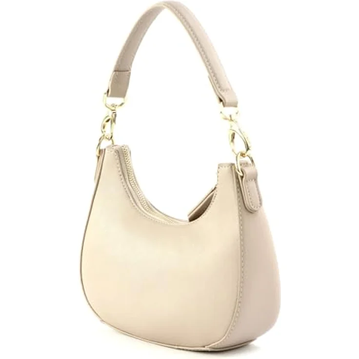 Valentino Zero Re Schultertasche, elegante Umhängetasche 22 cm, beige mit abnehmbarem, längenverstellbarem Riemen – Bild 5