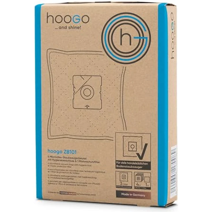 hoogo HEPA-Filter hoogo B3+ Bodenstaubsauger Filter-Set, HEPA 14 Filter reinigt ausgeblasene Luft zu 99,995%, inkl. Motorschutzfilter – Bild 1