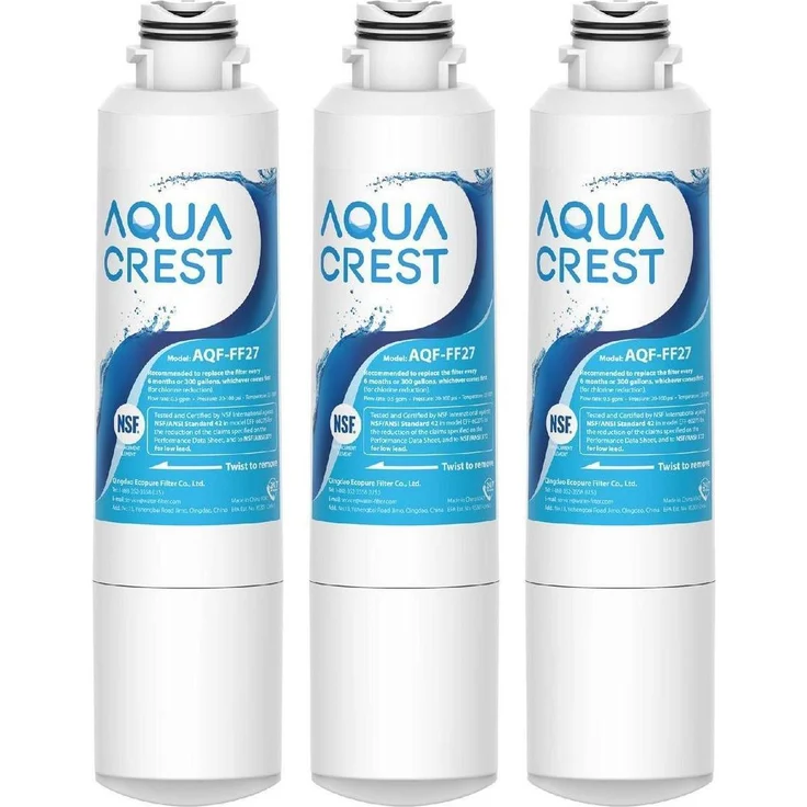 AQUA CREST Kühlschrank Wasserfilter Ersatz für Samsung DA29-00020B, 3 Stück mit hochwertiger Kokosnussschalen-Kohlefiltration, einfache Installation, NSF-zertifiziert