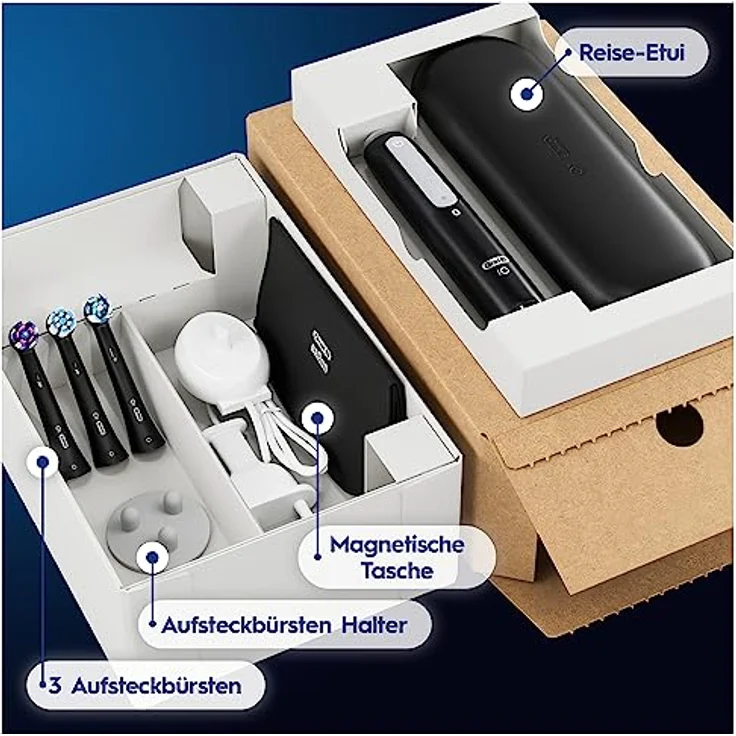 Oral-B iO Series 4 Plus Edition Elektrische Zahnbürste/Electric Toothbrush, PLUS 3 Aufsteckbürsten inkl. Whitening, Magnet-Etui, 4 Putzmodi für Zahnpflege, recycelbare Verpackung, matt black – Bild 3