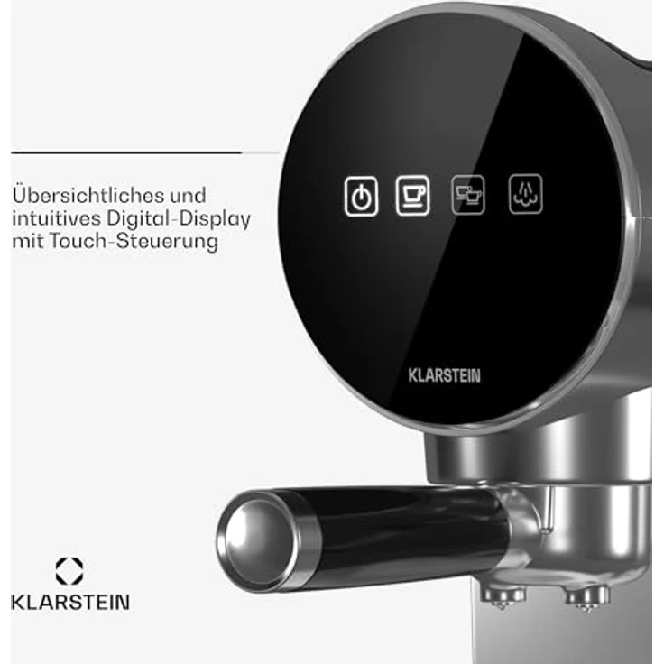 Klarstein Espresso Siebträgermaschine mit Milchaufschäumer, 0,9L Retro Mini-Espressomaschine, 1360 Watt Kaffeemaschine Klein für Cappuccino, Latte & Macchiato – Bild 2
