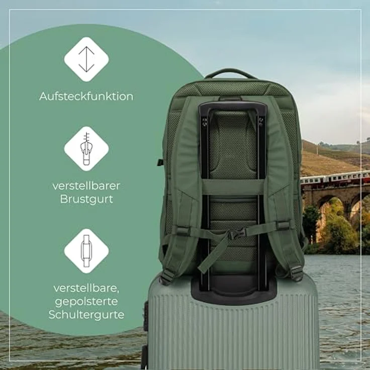 travelite Freizeitrucksack BASICS, Rucksack Plane mit 15,6 Zoll Laptopfach, wasserabweisend, Organizer-Funktion – Bild 6