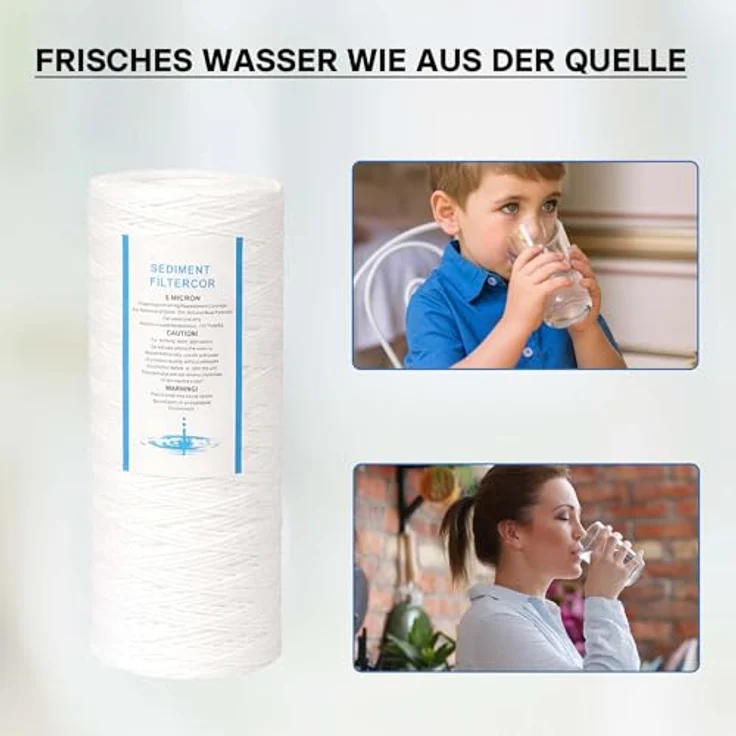 naturewater PPW-10A 5 µ Baumwollfilter Kartusche, 254 mm (10 Zoll) für Umkehrosmoseanlagen, präzise Filtration gegen Schmutzpartikel – Bild 5