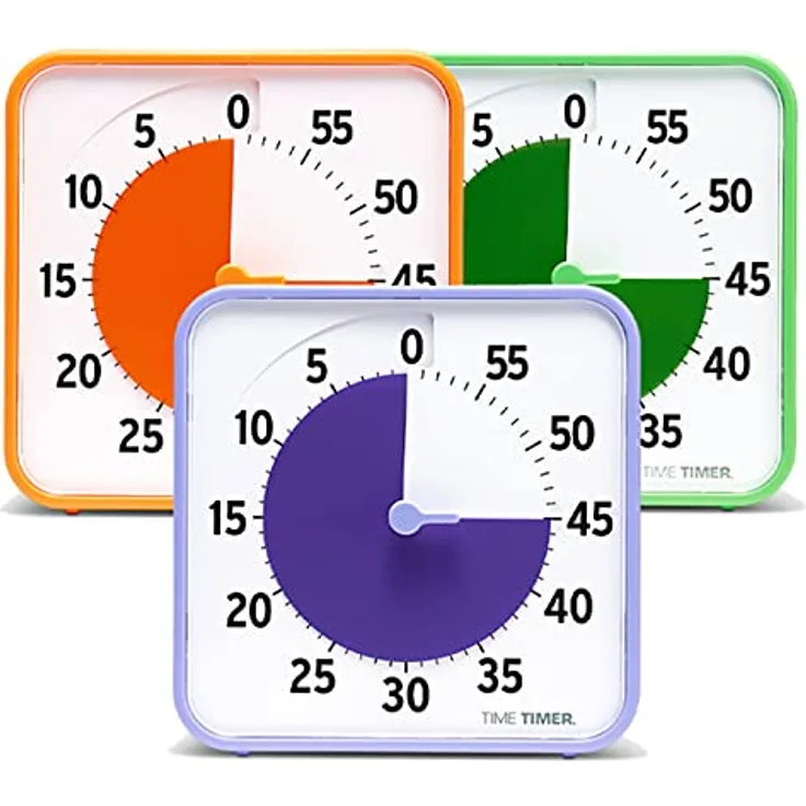 Time Timer Medium Klassenzimmer-Set – Visueller 60-Minuten-Timer für Kinder mit Trocken Abwischbaren Aktivitätskarten für Kinderklassenzimmer, Lernzentren und Lehrer-Tischuhr, Sekundär (3er-Pack)